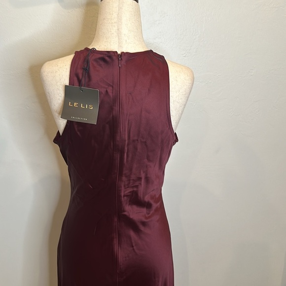 VICI LE LIS COLLECTION WINE COLOR SATIN SLIP MAXI DRESS BACK ZIPPER NWT MEDIUM - Picture 5 of 9